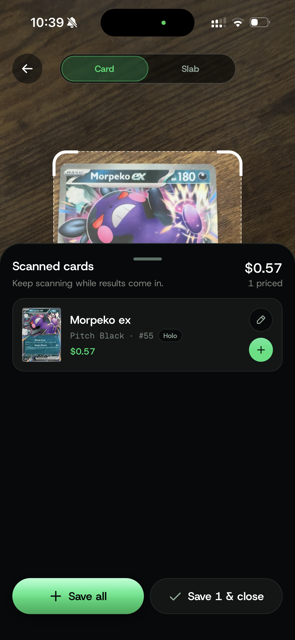 Identify any card in seconds in the CardOS app